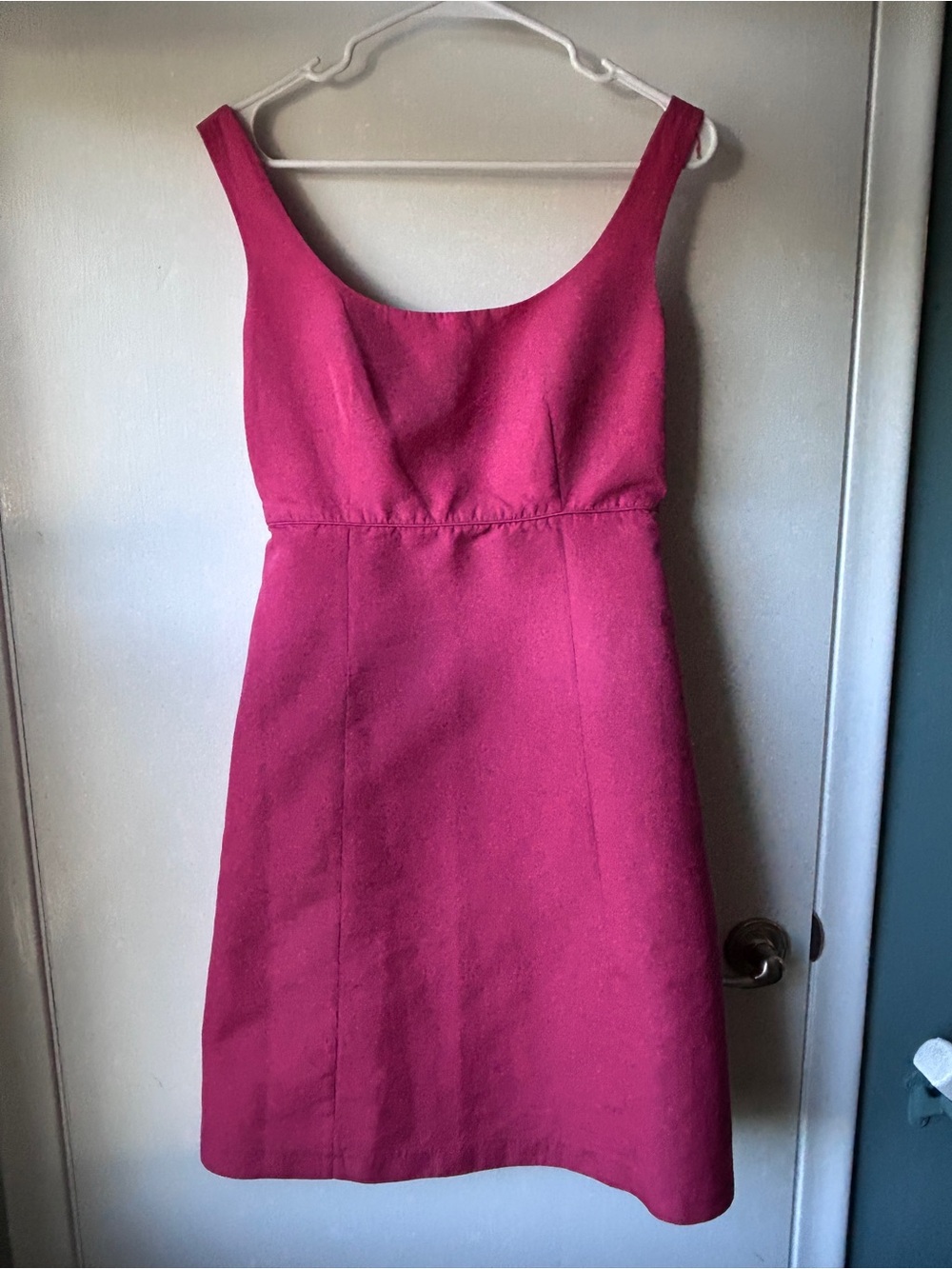 J. Crew Sleeveless Scoop-Neck Classic Dress in Fuchsia